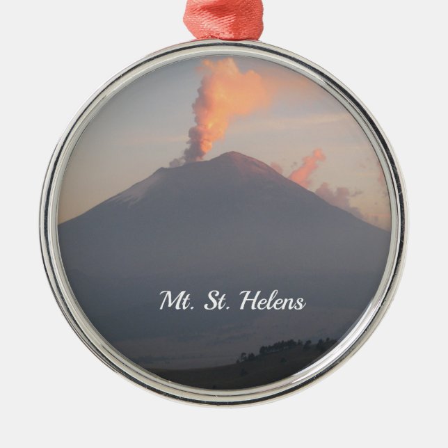 Mt. St. Helens Metal Tree Decoration (Front)