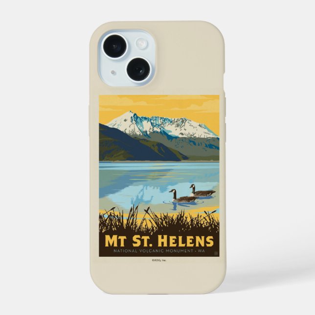 Mt St. Helens | Washington iPhone 15 Case (Back)