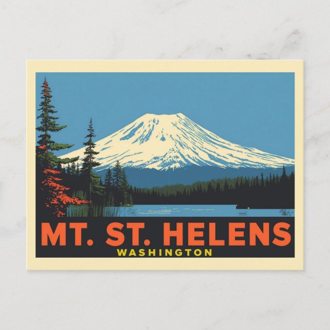 Mt. St. Helens Washington Postcard (Front)