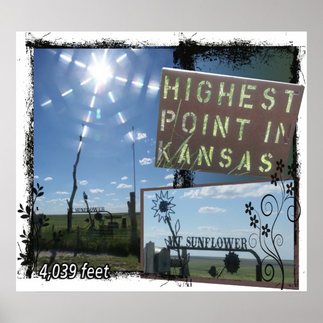 Mt. SUNFLOWER - HIGHEST POINT KANSAS POSTER (Front)