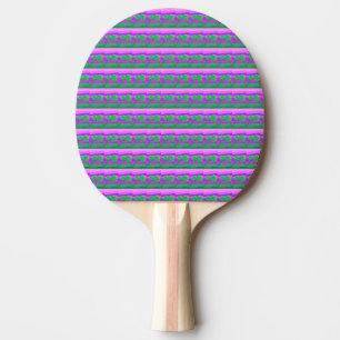 Mt. Sunset Pink Green Purple  Ping Pong Paddle