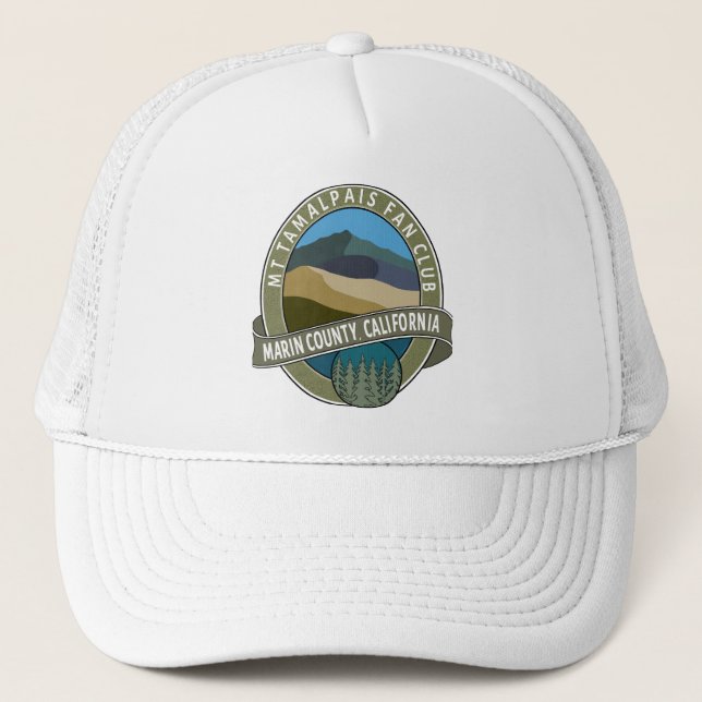 Mt Tamalpais Fan Club Marin County California Trucker Hat (Front)