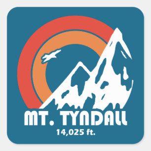 Mt. Tyndall California Sun Eagle Square Sticker