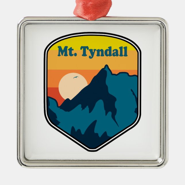 Mt. Tyndall California Sunrise Metal Tree Decoration (Front)