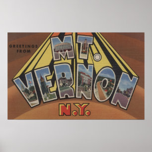 Mt. Vernon, New York - Large Letter Scenes Poster