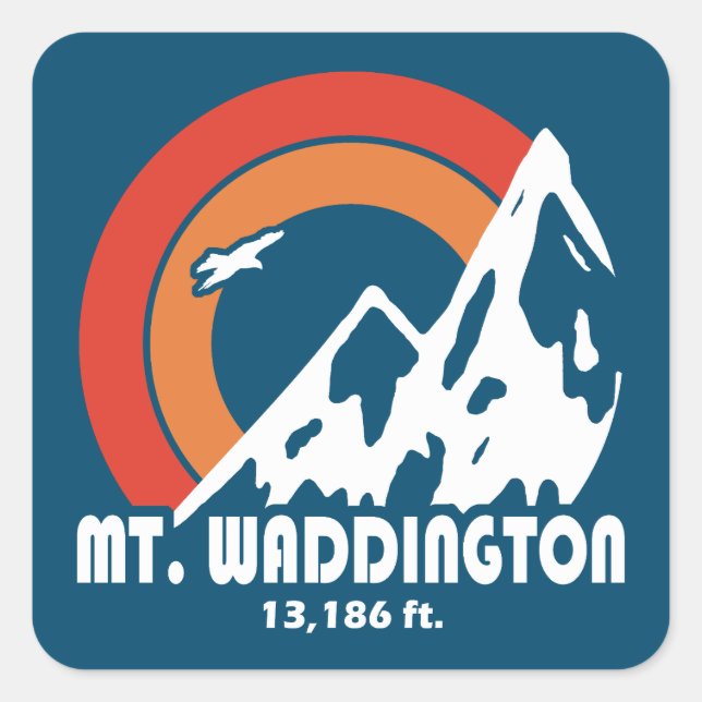 Mt. Waddington British Columbia Sun Eagle Square Sticker (Front)