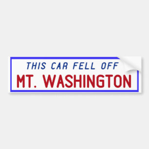 Mt. Washington Bumper Sticker (Funny)