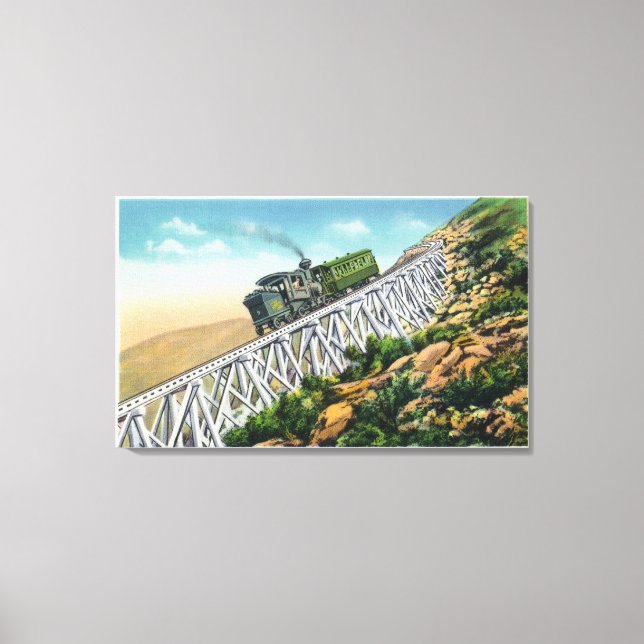 Mt Washington Cog Railway, Jacob's Ladder Canvas Print (Front)