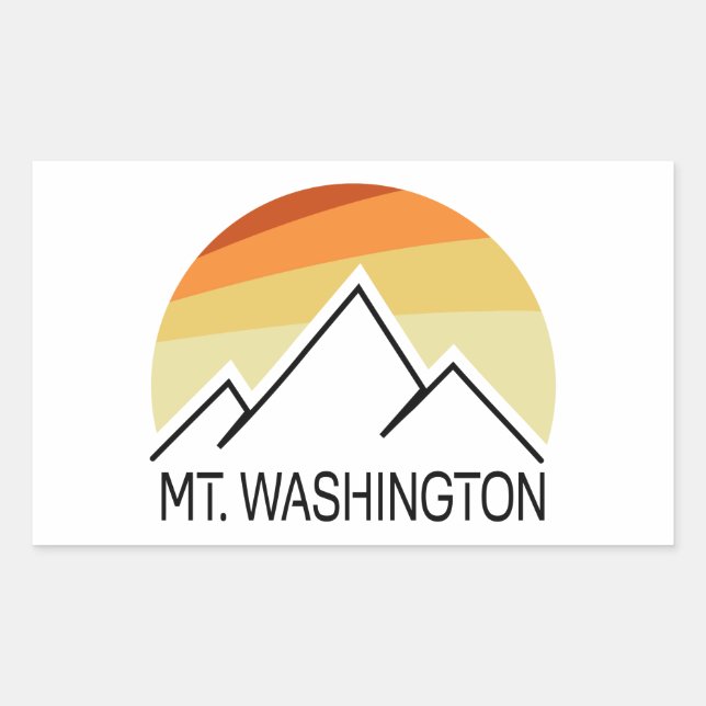Mt. Washington Retro Rectangular Sticker (Front)