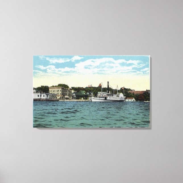 Mt. Washington Steamer at Wolfeboro Wharf Canvas Print (Front)