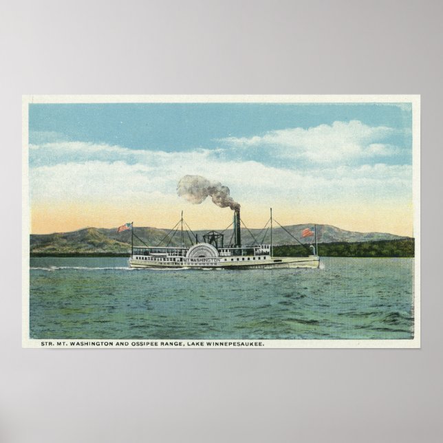 Mt. Washington Steamer, Ossipee Range View Poster (Front)