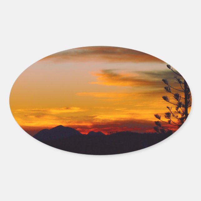 Mt Wheeler sunset oval sticker (Front)