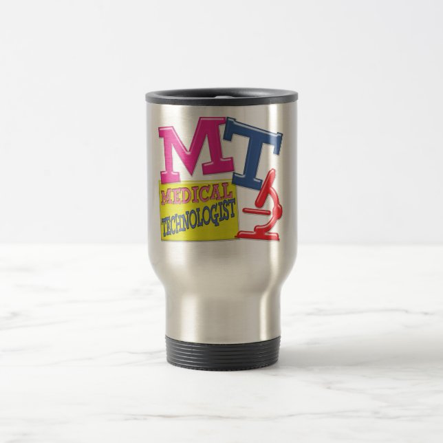 MT WHIMSICAL FUN ACRONYM LETTERS LABORATORY TRAVEL MUG (Center)