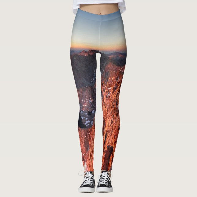 Mt Whitney and Pinnacles Sunrise - John Muir Trail Leggings (Front)