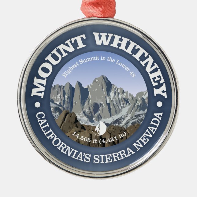 Mt Whitney Metal Tree Decoration (Front)