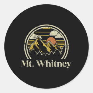 Mt. Whitney Mountains California Hiking Outdoors V Classic Round Sticker