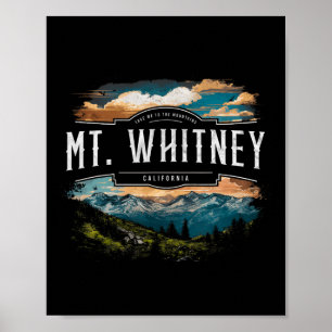 Mt. Whitney Mountains California Hiking Outdoors V Poster