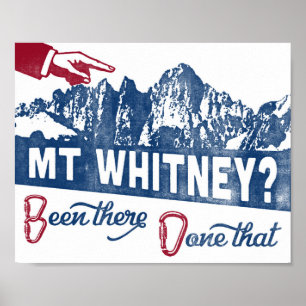 Mt Whitney Poster Mountain Climbing Souvenir