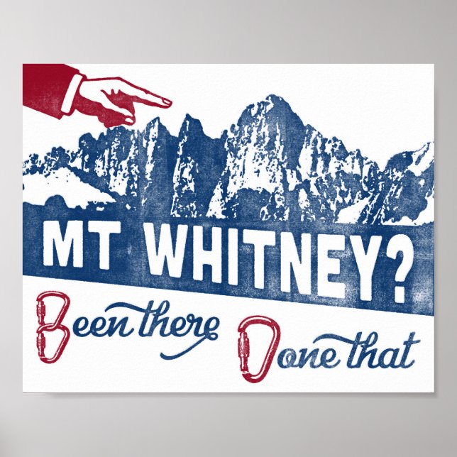 Mt Whitney Poster Mountain Climbing Souvenir (Front)