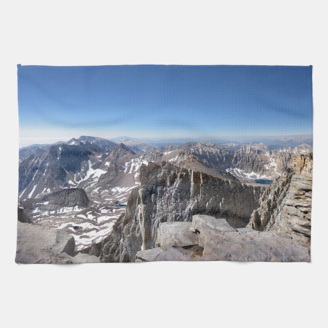 Mt Whitney Summit - John Muir Trail - Sierra Tea Towel (Horizontal)