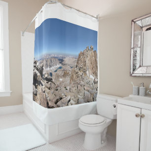 Mt Whitney Trail Crest Panorama - Sierra Shower Curtain