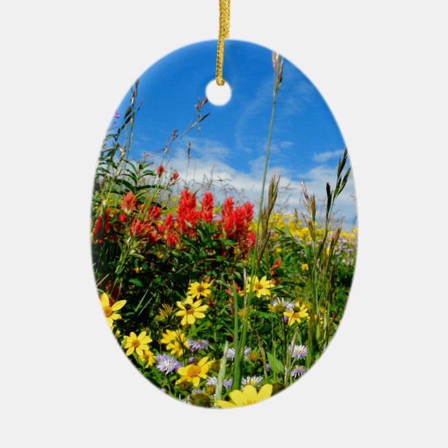 Mt. Wildflowers Ceramic Tree Decoration (Front)