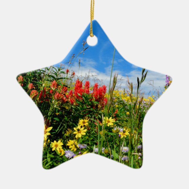 Mt. Wildflowers Ceramic Tree Decoration (Front)