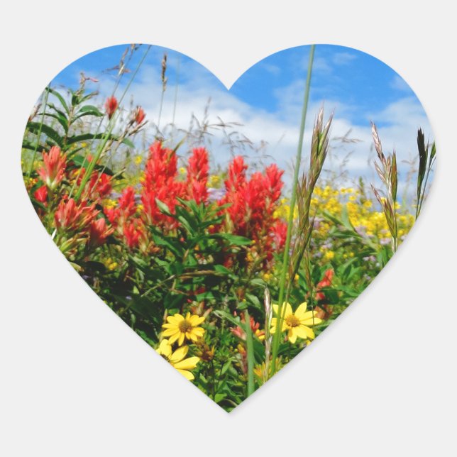 Mt. Wildflowers Heart Sticker (Front)