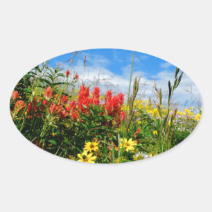 Mt. Wildflowers Oval Sticker