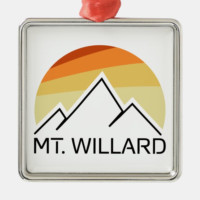 Mt. Willard New Hampshire Retro Metal Tree Decoration (Front)