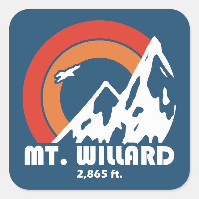 Mt. Willard New Hampshire Sun Eagle Square Sticker (Front)
