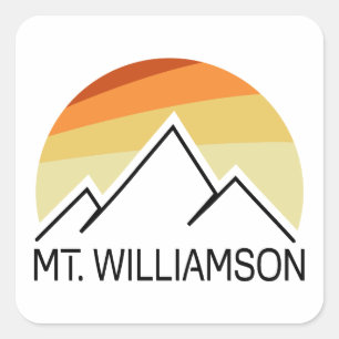 Mt. Williamson California Retro Square Sticker