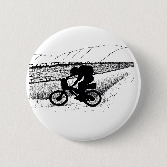 MTB Bikepacking wild camping bivvying 6 Cm Round Badge (Front)