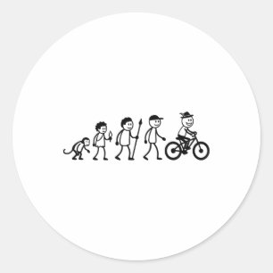 Mtb Cycling Bmx Stick-figure Biking Mountain-bike  Classic Round Sticker