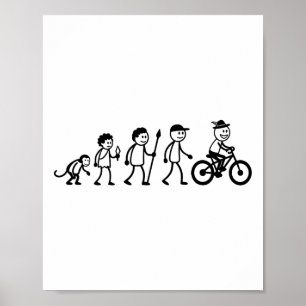 Mtb Cycling Bmx Stick-figure Biking Mountain-bike  Poster