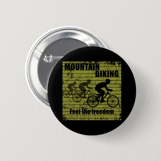 MTB Downhill Bicycle Rider - Mountain Biking 6 Cm Round Badge (Front & Back)