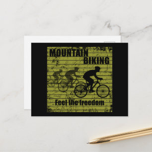 MTB Downhill Bicycle Rider - Mountain Biking Holiday Postcard
