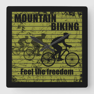 MTB Downhill Bicycle Rider - Mountain Biking Square Wall Clock