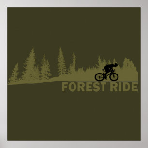 MTB Downhill Forest Ride Mountain Biking Poster