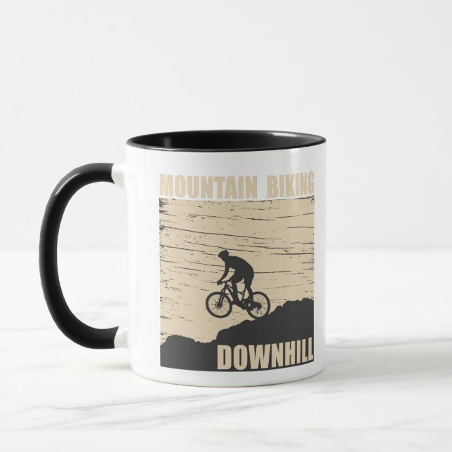 MTB Downhill Mountain Bike Mug (Left)