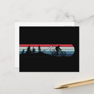 MTB Downhill Mountain Biking Holiday Postcard