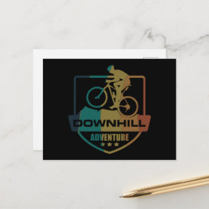 Mtb Downhill Mountain Biking Holiday Postcard