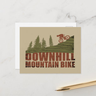 MTB Downhill Mountain Biking Holiday Postcard