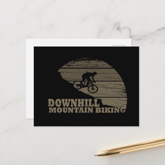 MTB Downhill Mountain Biking Holiday Postcard (Front/Back In Situ)