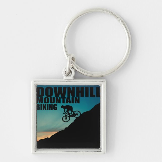 MTB Downhill Mountain Biking Key Ring (Front)