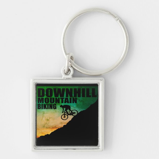 MTB Downhill Mountain Biking Key Ring (Front)
