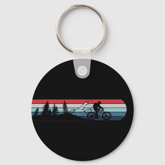 MTB Downhill Mountain Biking Key Ring (Front)