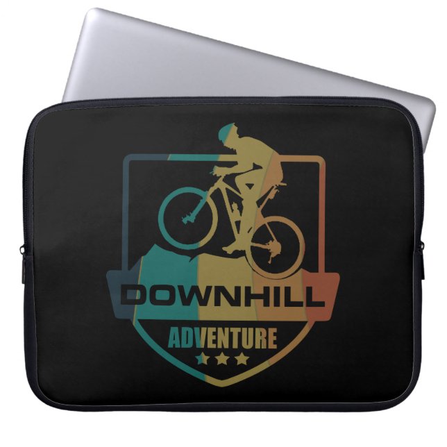 Mtb Downhill Mountain Biking Laptop Sleeve (Front)