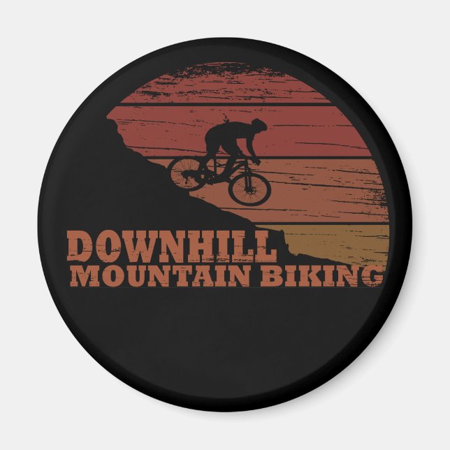 MTB Downhill Mountain Biking Magnet (Front)