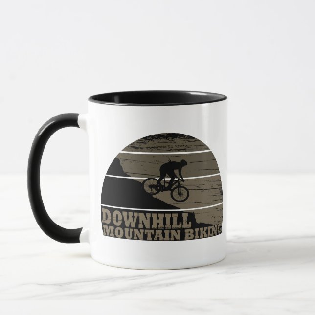 MTB Downhill Mountain Biking Mug (Left)